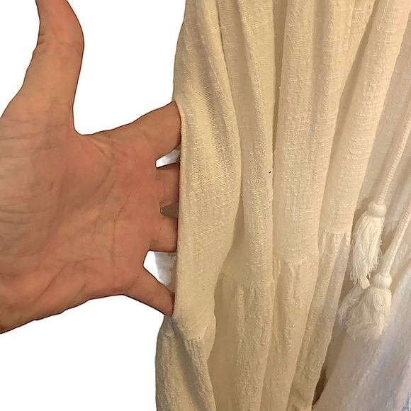 OLIA Ivory Cotton Gauze Backless Dress Size XL - Picture 10 of 14